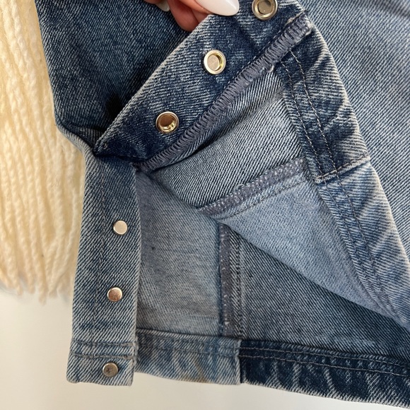 Maniere De Voir lace up patchwork jeans - Picture 4 of 9